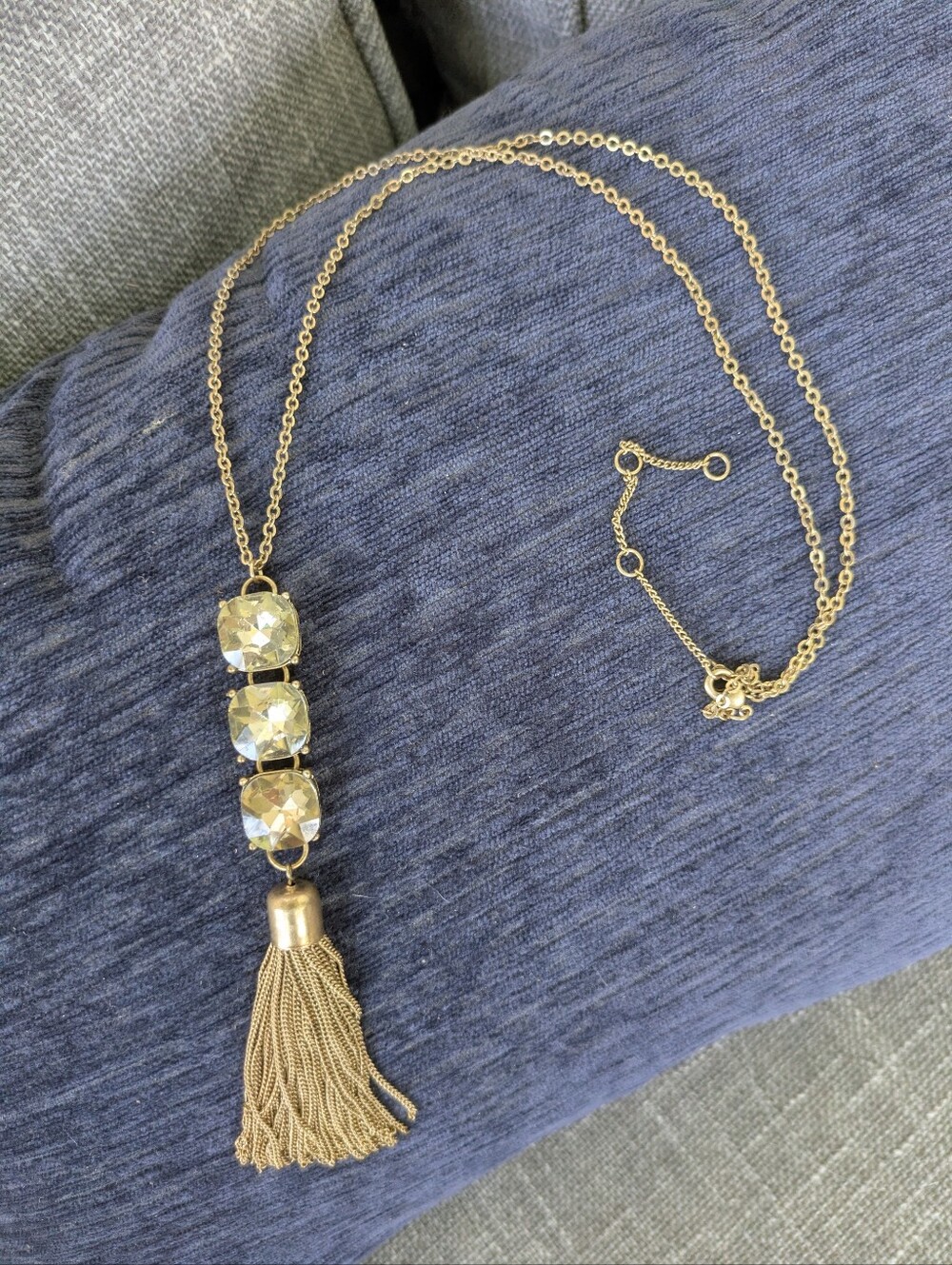 Crystal & Tassel Necklace